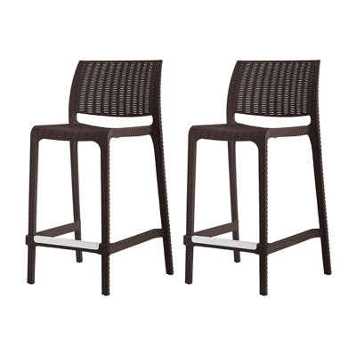 Tabouret de comptoir en résine à dossier bas H 25,6 po Nenko