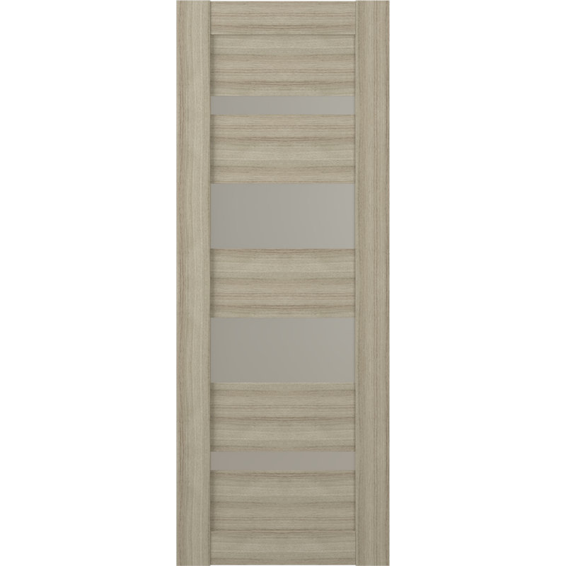 Dalle de porte intérieure en bois manufacturé et en verre givré Ella, 17,75 po x 79,37 po, Shambor