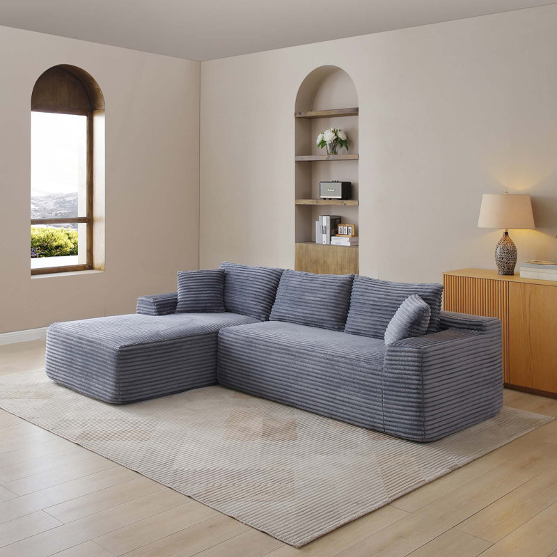 Canapé modulaire de 109 po, canapé modulaire Cloud avec assise profonde, canapé modulaire en L moderne avec méridienne et canapé rembourré pour salon, sans assemblage