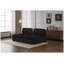 Fauteuil double méridienne, canapé-lit d'angle surdimensionné en velours côtelé avec mousse à mémoire de forme, canapé modulable à assise profonde pour salon, noir