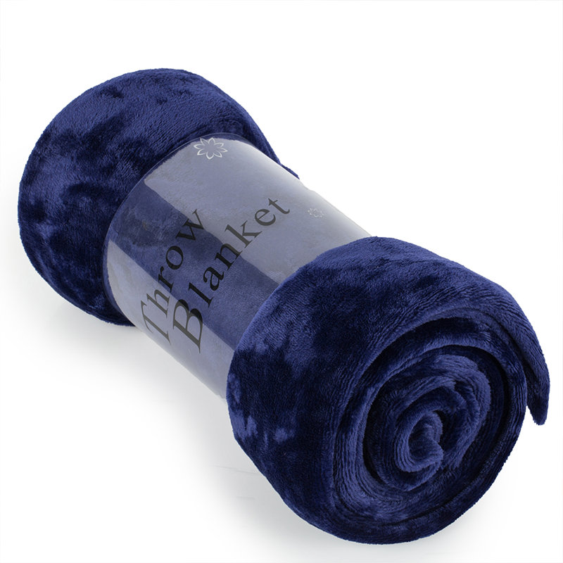 Knitted Throw Blanket, Navy