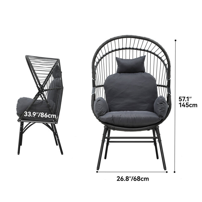 Fauteuil à œufs Coyla, Gris