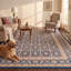 Tapis Harlowe traditionnel de style persan audacieux, bleu marine, ivoire, or, vert et rose, lavable en machine, antidérapant, à poils courts, pour l'intérieur et l'extérieur, adapté aux animaux domestiques, idéal pour le salon, la chambre, la salle à manger, l'entrée, le couloir ou le bureau.-1088083934