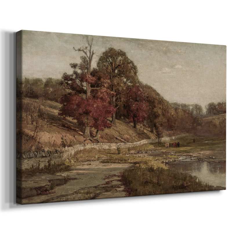 Paysage rétro - DCXLVII, Toile tendue, H 9 po x l 13 po x P 1,5 po