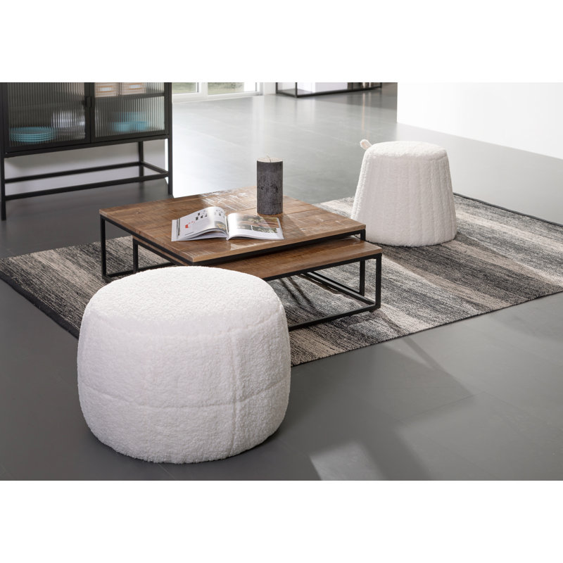 Winslow 48cm Wide Round Solid Colour Pouffe Ottoman