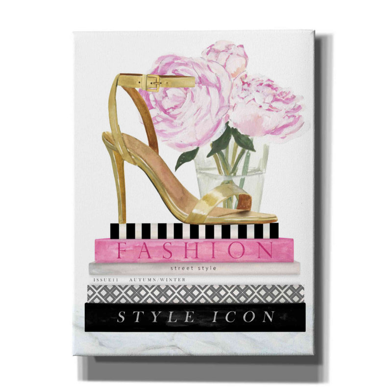 «Get Glam I» par Victoria Borges, art mural sur toile, H 16 po x l 12 po x P 0,75 po