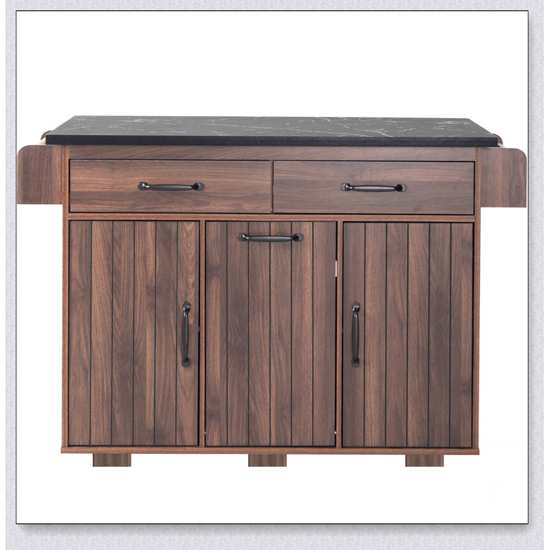 Versatile Rolling Kitchen Island with Trash Can Storage, Drop Leaf, Spice Rack, Towel Rack, and Drawer for Efficient Space Utilization