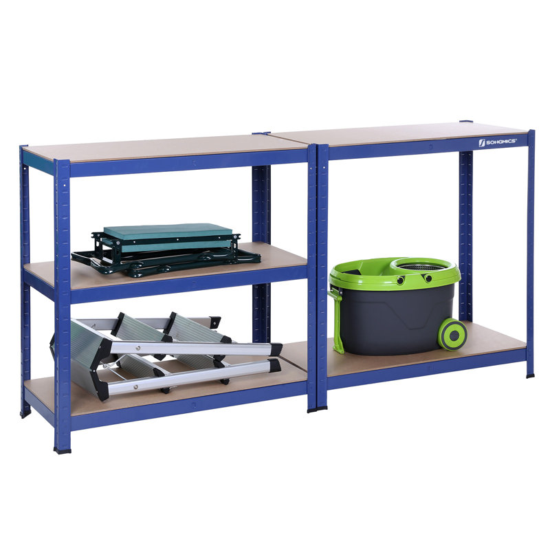 Metal Height -Adjustable Storage Rack, 150cm H x 75cm W x 30cm D, Blue