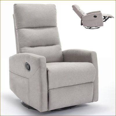 Fauteuils inclinables pour le salon, fauteuil inclinable manuel pivotant en tissu | Gris ardoise | Base en métal