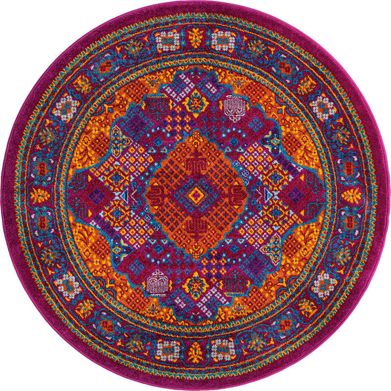 Malaija Oriental Indoor Rug, Round 4'
