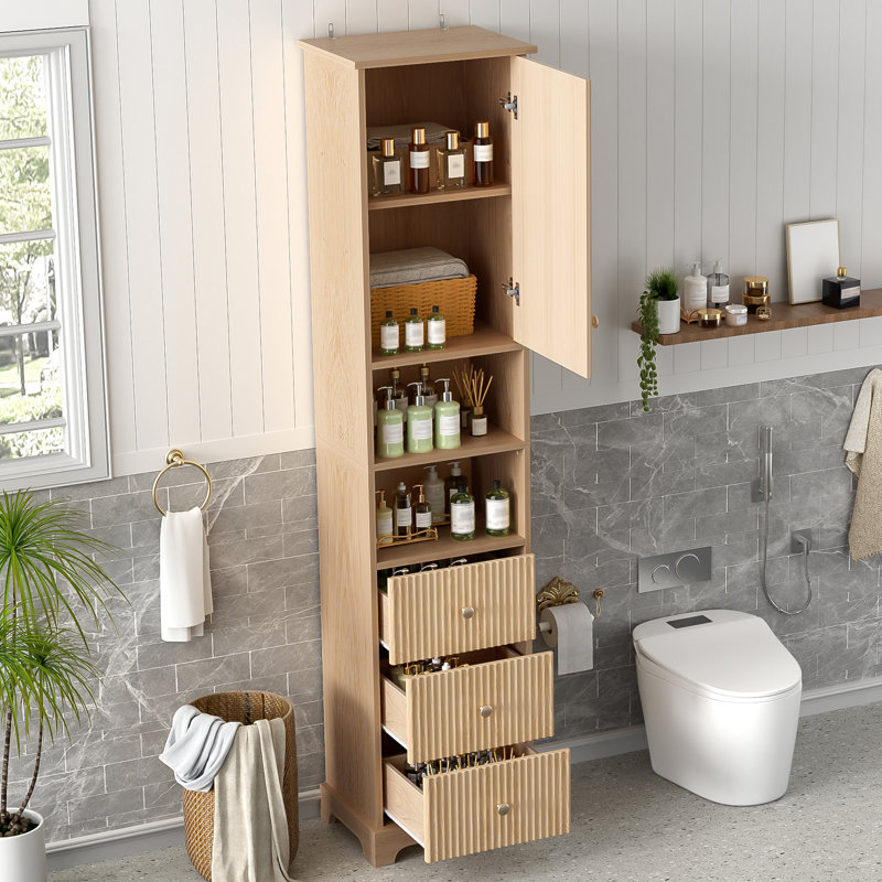 Armoire de salle de bain autoportante de 67,7 po de hauteur