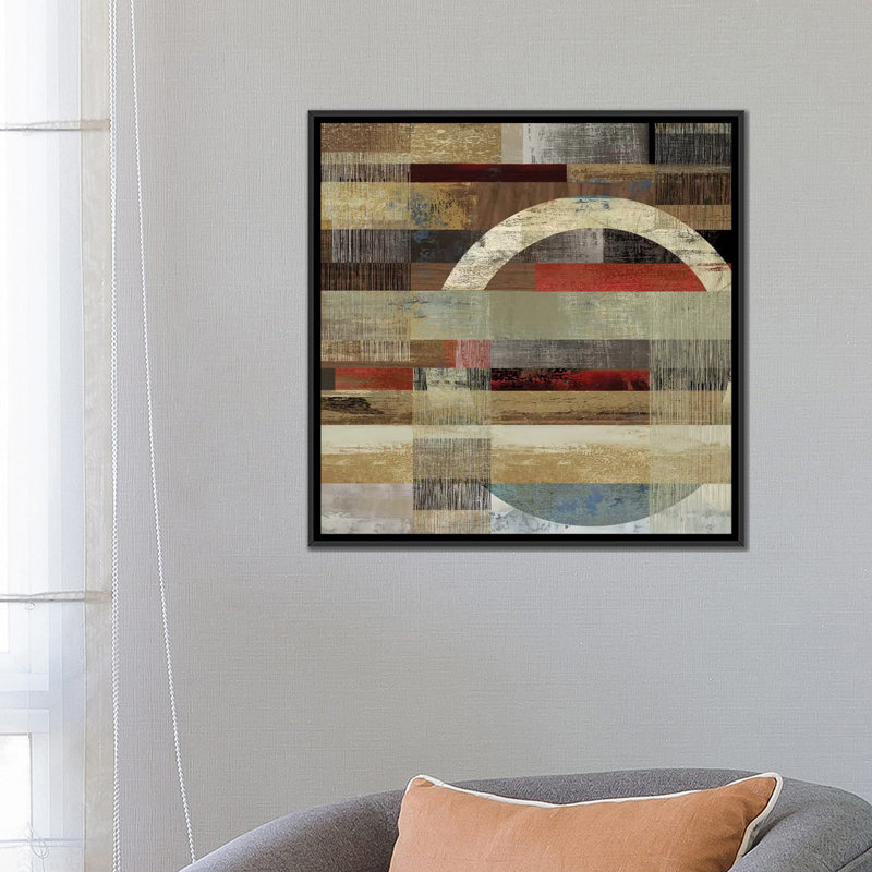 « industrial i », impression sur toile, H 18 po x l 18 po x P 1,5 po, Toile avec cadre noir, Pas de tapis