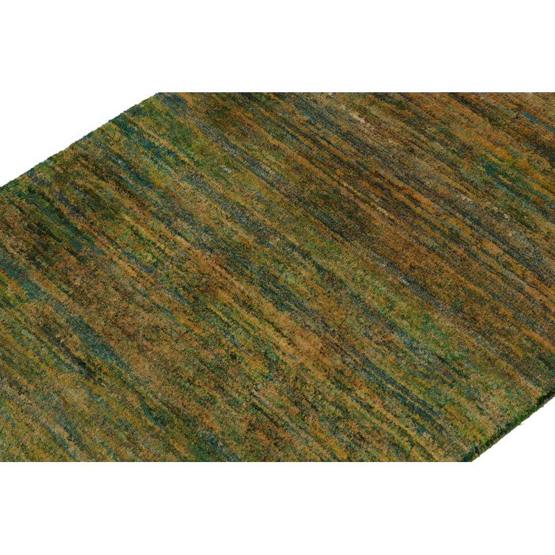 Wool Area Rug in Green/Gold/Blue