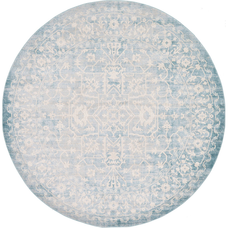 Folkeste Abstract Indoor Rug, Round 8'