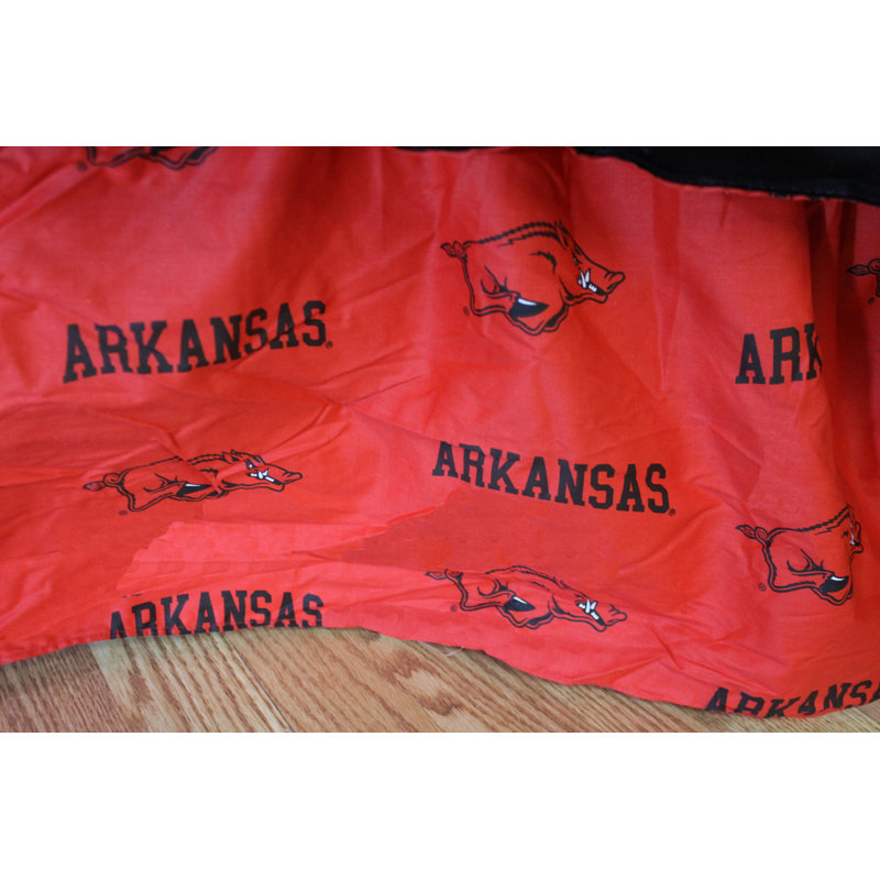 NCAA Ruffled Bed Skirt, Queen, Arkansas
