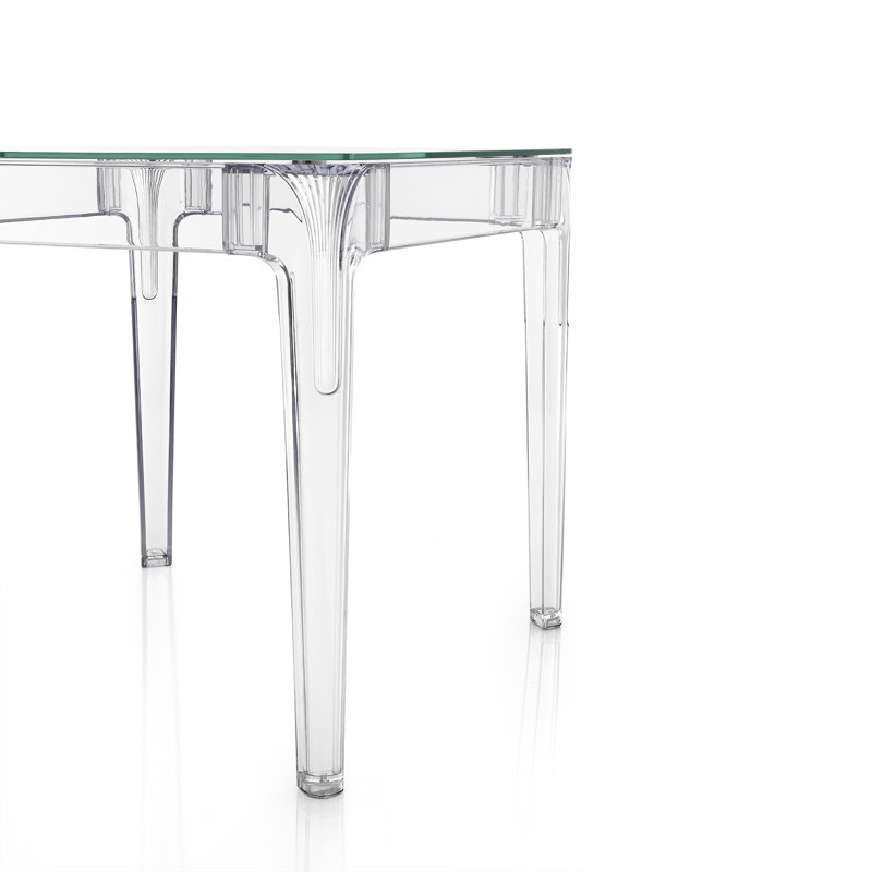 Britani Glass Top Dining Table, Clear