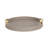 Round Vegan Leather Tray with Handles-1811775171