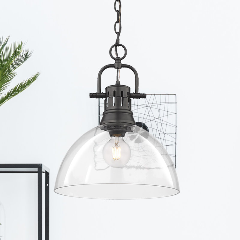 Alethia 1 - Light Pendant, Matte Black, Clear Glass