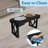 PETMAKER Adjustable Elevated Dog Bowl Stand with 2 Large 34 oz Stainless Steel Bowls, Black-75376401