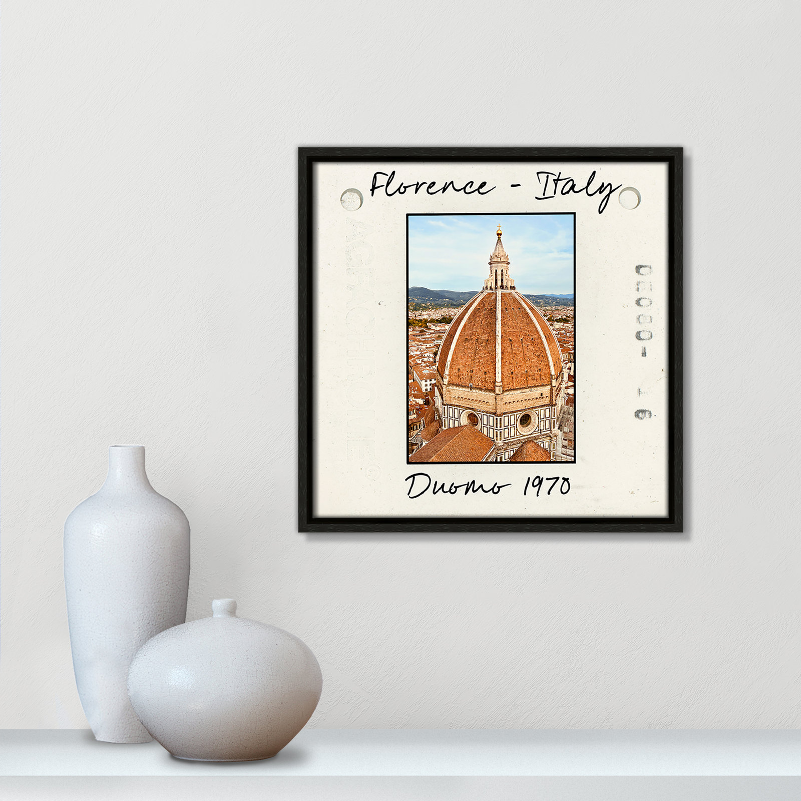 Casa Fine Arts "Florence, Italy - Duomo" Print, Espresso Floater Framed Canvas, 13.5" H x 13.5" W x 2" D