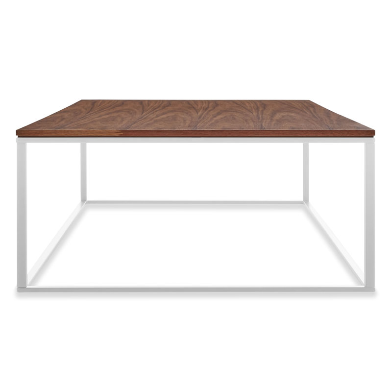 Minimalista Walnut Coffee Table, 13" H x 60" W x 29" D, White