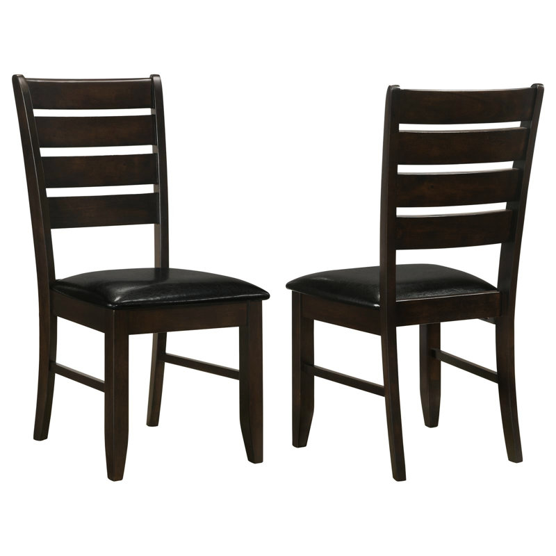 2 chaises d'appoint pour la salle à manger - Cappuccino, coussin de siège en mousse noire de couleur cappuccino, coussin rembourré