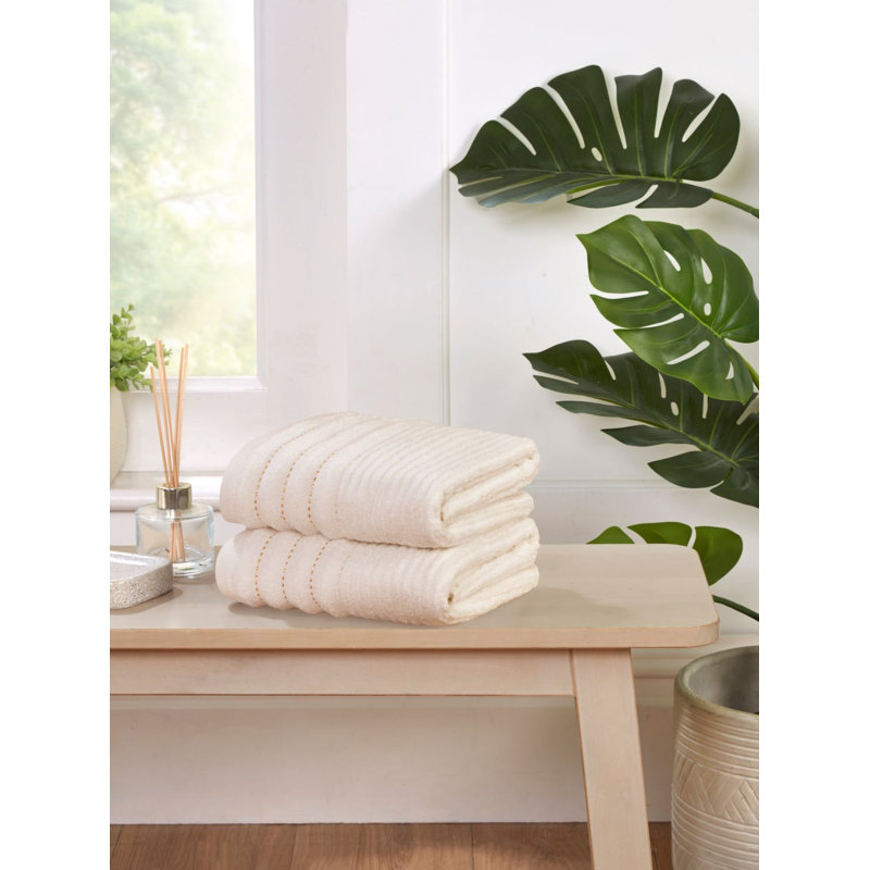 Davila 100% Cotton Bath Sheet, Cream