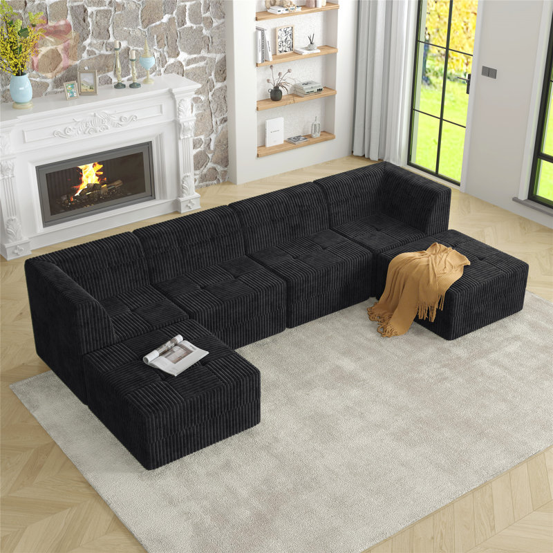 Canapé modulaire Boneless, Noir