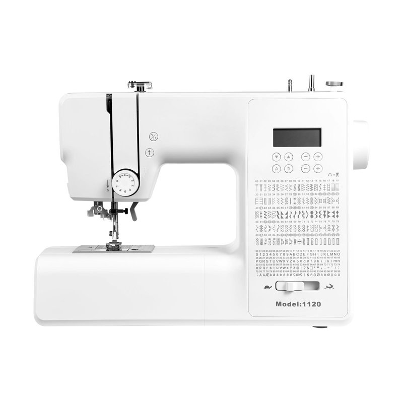 Machine à coudre informatisée, 200 points de couture, avec écran LCD, pédale et éclairage à DEL, cadre en métal robuste, machine à coudre numérique avec moteur puissant pour l'artisanat et la réparation