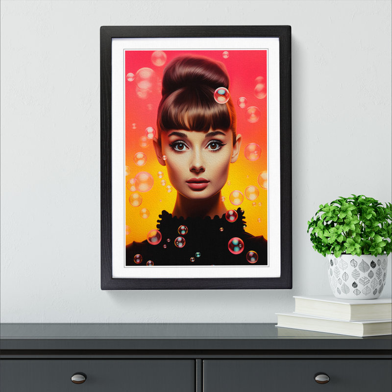 Single Picture Frame Print on Wood, Black Framed, 34cm H x 25cm W