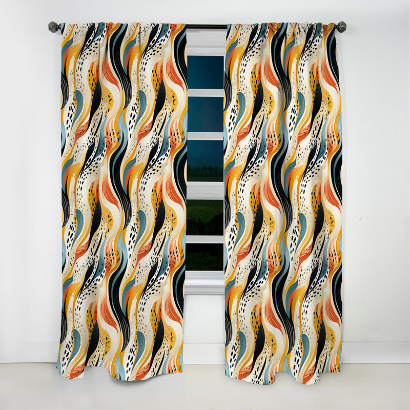 Amaia - Abstract Geometric Blackout Curtain - 1 Panels, L 52 po x L 95 po