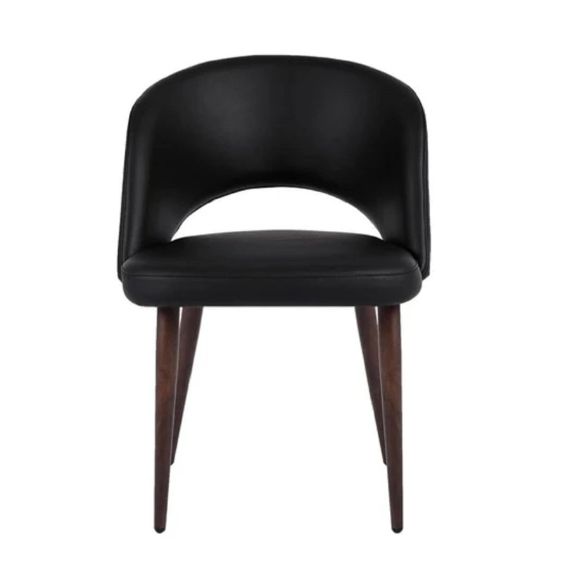 Chaise de salle à manger en cuir, Noir