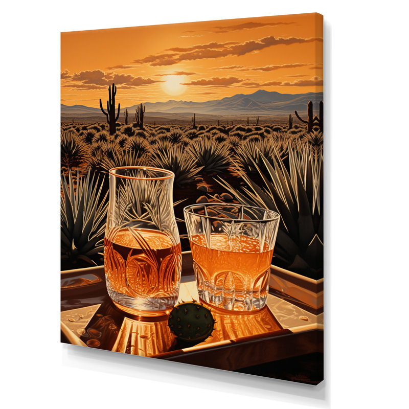 «Tequila Sunrise» de Grisborne, Toile tendue, H 40 po x l 30 po x P 1,5 po