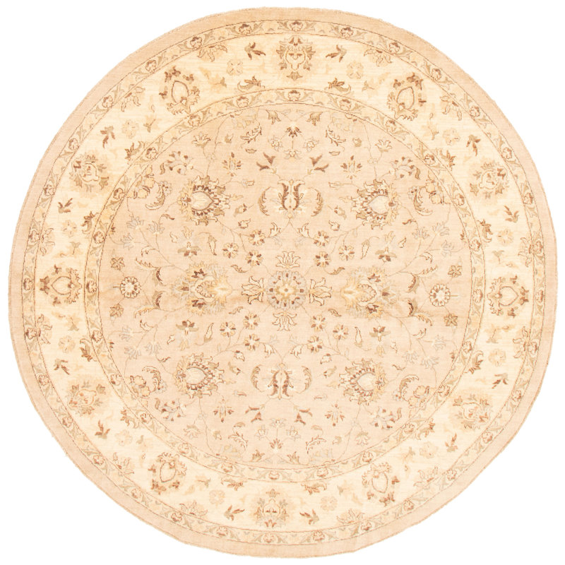 Tapis crème / brun foncé / kaki clair / olive Peshawar Oushak 8 pi 10 po