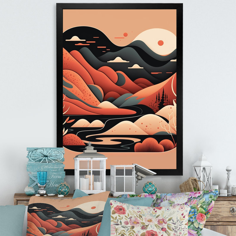 «Pine Tree in Graphic Terra Cotta Mountains I», reproduction sur toile, H 20 po x l 12 po x P 1 po