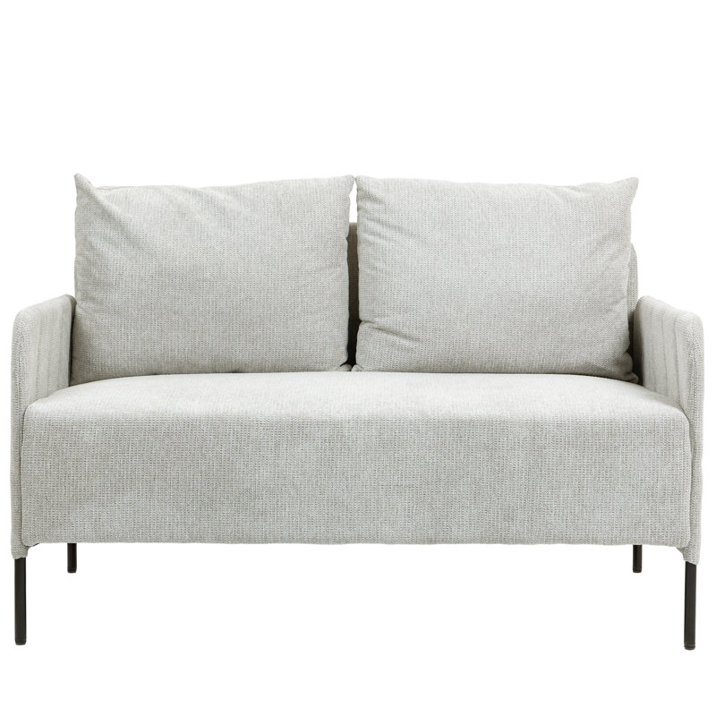 132cm Modern Chenille Upholstered Loveseat Sofa, Light Grey