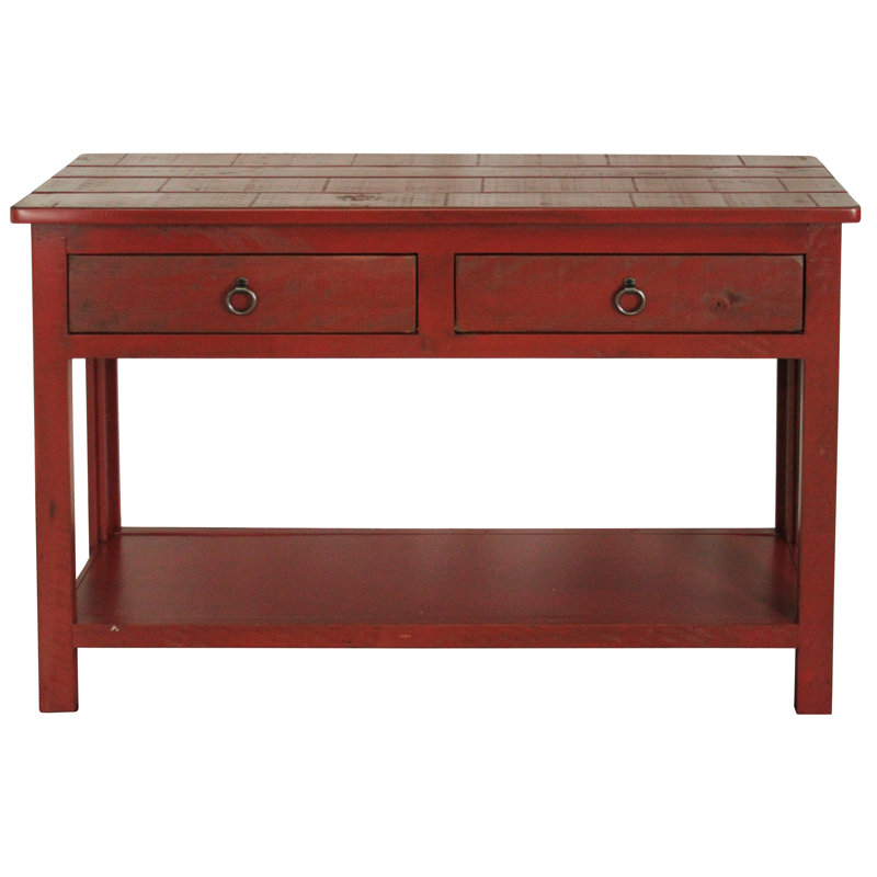 Console rustique Mari, Blanc brillant