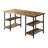 Vintage Industrial 1Pc Writing Desk With 4 Open Shelves Rustic Solid Wood And Metal Furniture Modern Design Office Table