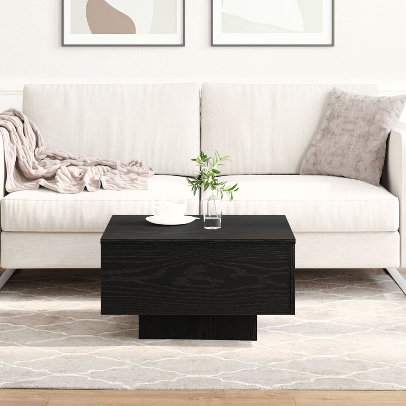 Table de canapé en bois d'ingénierie, Noir, H 12,2 po x L 21,7 po x l 21,7 po