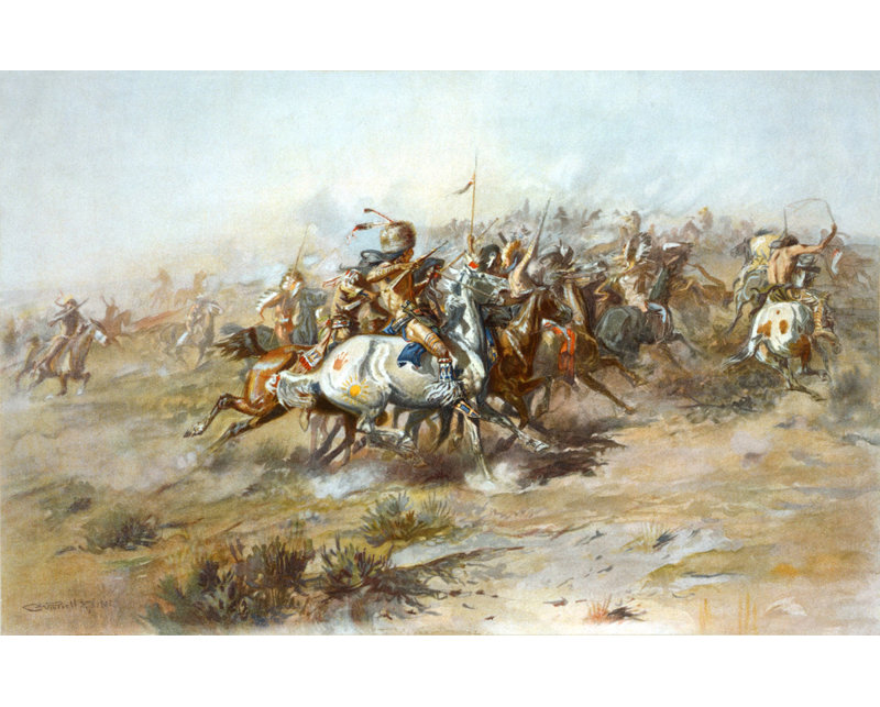 The Custer Fight, 1903, H 15 po x l 24 po