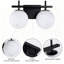 Luminaire de salle de bain à intensité variable en fer noir à 2 lumières à intensité variable de 14 po avec abat-jour rond en verre Lio Lio-647791630-657584338