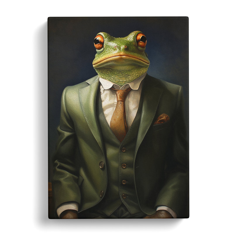 Frog in a Suit Painting - Wrapped Canvas, 76cm H x 50cm W x 3cm D