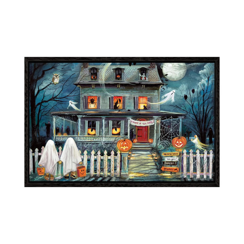Enter If You Dare 1 Piece Wall Art on Canvas, 66.04 cm H x 45.72 cm W, Black Framed