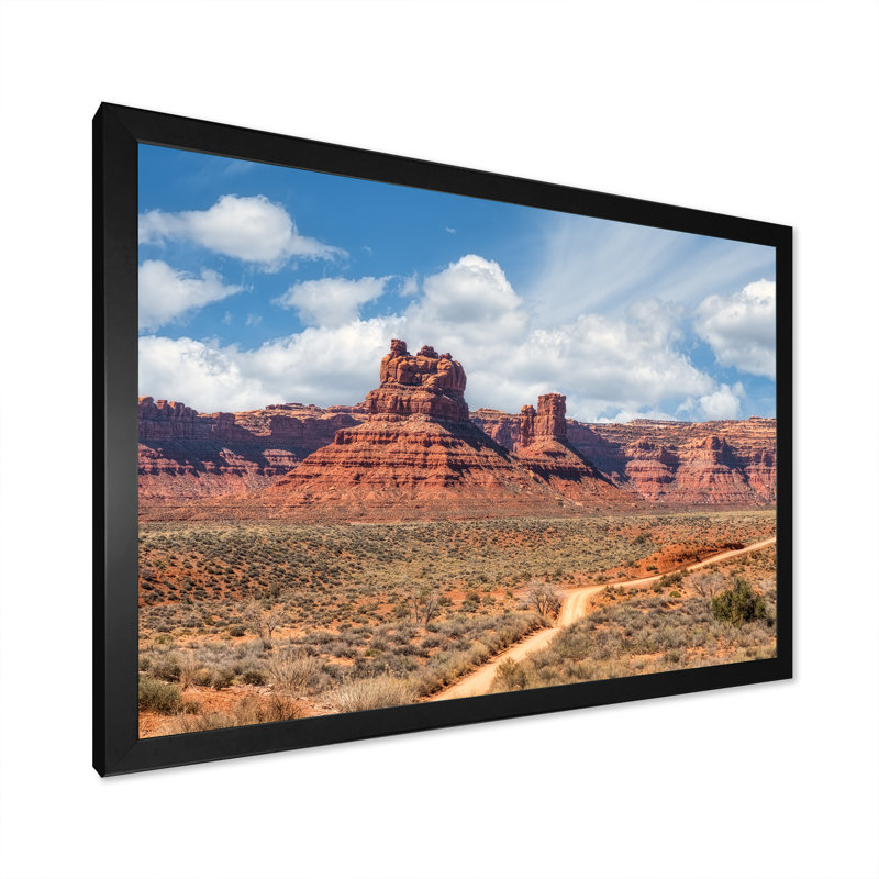 «Snow On Valley Of The Gods Utah II», reproduction d'art sur toile encadrée, H 16 po x l 32 po x P 1 po, Cadre photo noir