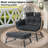 Wicker Egg Chair with Ottoman & Cushion - Outdoor Patio Hanging Chair with Footrest-1546520018-1546520028