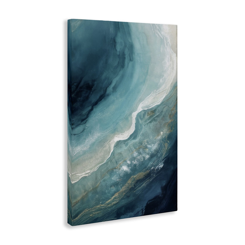 "Splashing Marine C Courants", art mural par Denise Dundon, H 45 po x l 30 po
