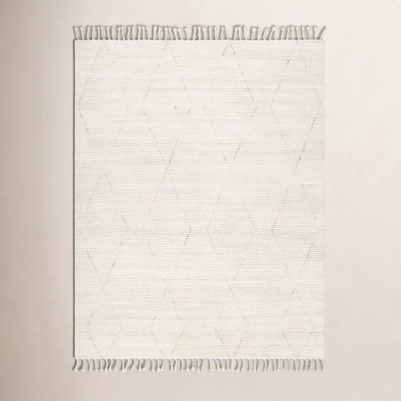 Tapis géométrique en laine noué à la main Talon, Rectangle 9 pi x 12 pi