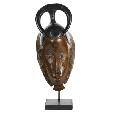 Harper & Willow Hand-Carved Baobab Wood and Aluminum Atiglinyi Elephant  Money Mask, Stand Included, Large at Tractor Supply Co.