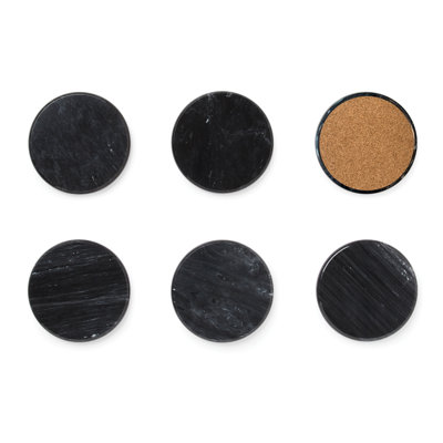 Marble Round 6 Piece Coaster Set
