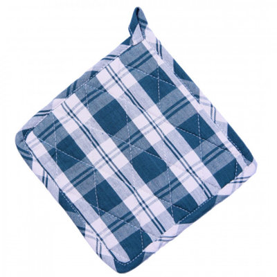 Set Of 2 Hunter Green Check Pattern Pot Holders